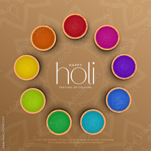 Happy holi text festival of colours creative social media post illustration. Creative Holi Text design. Creative vector illustration of abstract colorful Happy Holi background design.