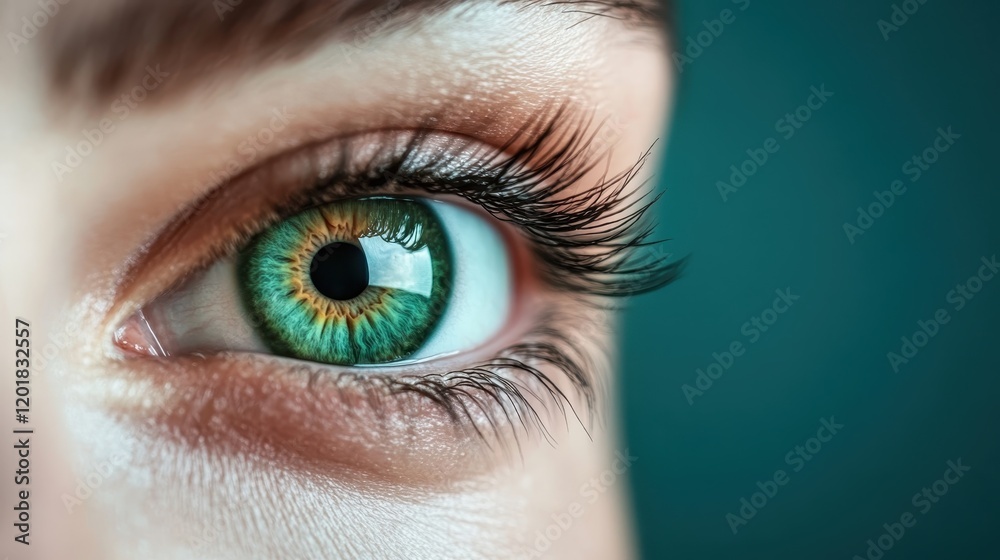 A stunning close-up photo capturing the beautiful contrasts of color and texture within a human eye, highlighting its inherent beauty and depth. A stunning close-up photo capturing the beautiful contrasts of color and texture within a human eye, highlighting its inherent beauty and depth.