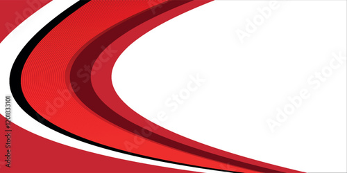 Vector red line background curve element with white space for text and message design, overlapping layers, vector