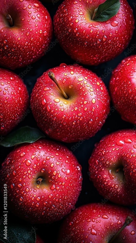 Discover a top-down view of fresh, organic apples on a seamless background. These glossy fruits symbolize healthy eating and vibrant nutrition. Discover a top-down view of fresh, organic apples on a seamless background. These glossy fruits symbolize healthy eating and vibrant nutrition.