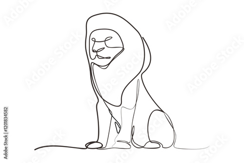Mighty lion line drawing art