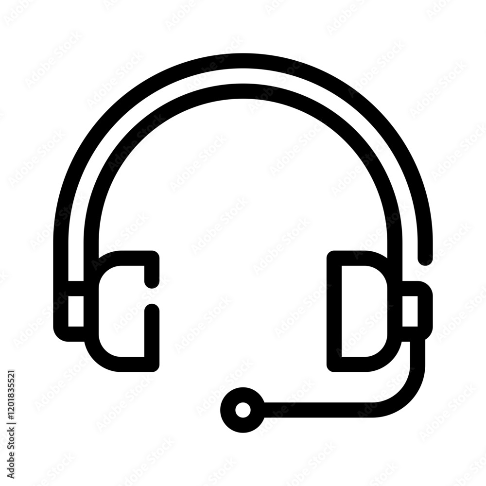 Icon Headphones Audio With Style Outline