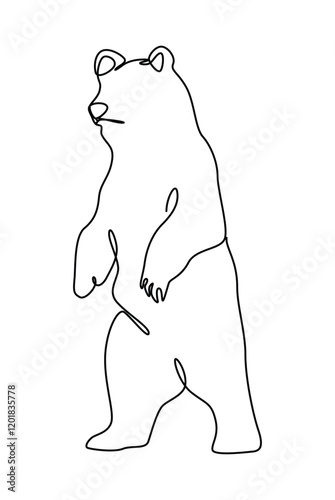 Bear line art drawing can be used for minimalist wall decoration