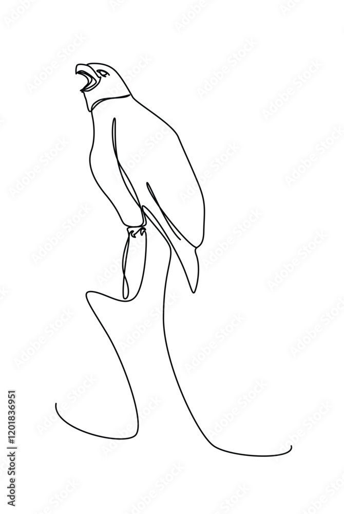 Fototapeta premium eagle the sky hunter minimalist line art drawing for wall decoration