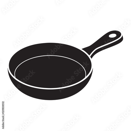 frying pan black silhouette vector illustration

