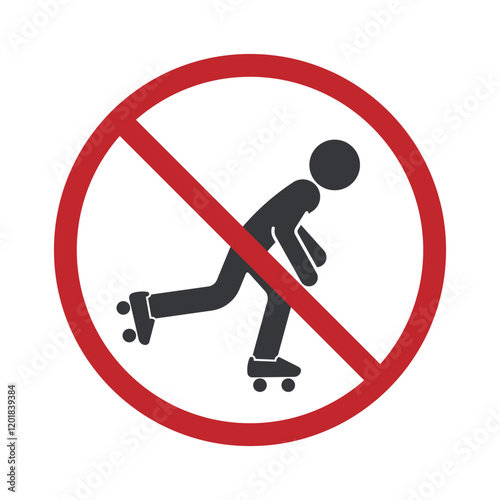 Isolated prohibition sign, do not skateboarding, skate board is mot allowed