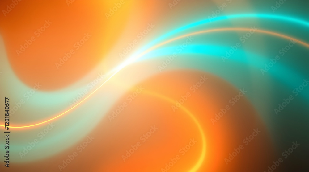 Obraz premium Bright orange abstract background with glowing waves and a golden texture pattern