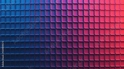 Abstract grid pattern with a gradient of blue and pink tones, creating a vibrant and modern geometric composition