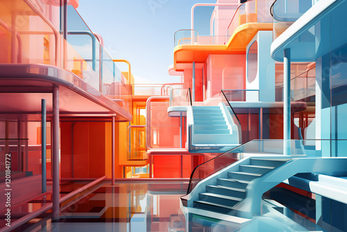 Geometric and abstract architecture showcasing futuristic building designs photo