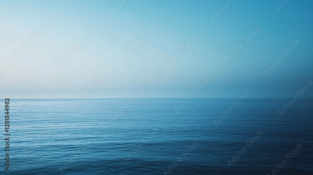 Tranquil Ocean Horizon Under a Clear Blue Sky at Dawn Tranquil Ocean Horizon Under a Clear Blue Sky at Dawn