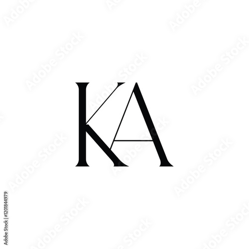 Ka monogram logo design letter text name symbol monochrome logotype alphabet character simple logo