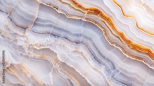 White Onyx Texture with Natural Layers and Abstract Pattern photo