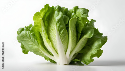 Fresh green mustard greens with crisp leaves and clear texture, arranged neatly on a plain white background
