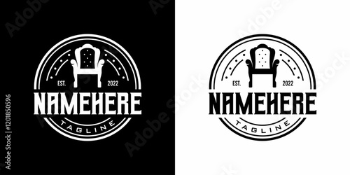 Logo classic chair emblem logo for the furniture, carpenter