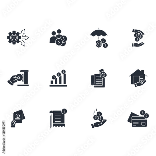 Personal finance icon set.vector.Editable stroke.linear style sign for use web design,logo.Symbol illustration.