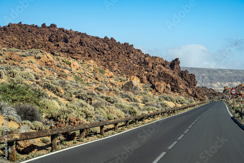 road in the volcanic desert