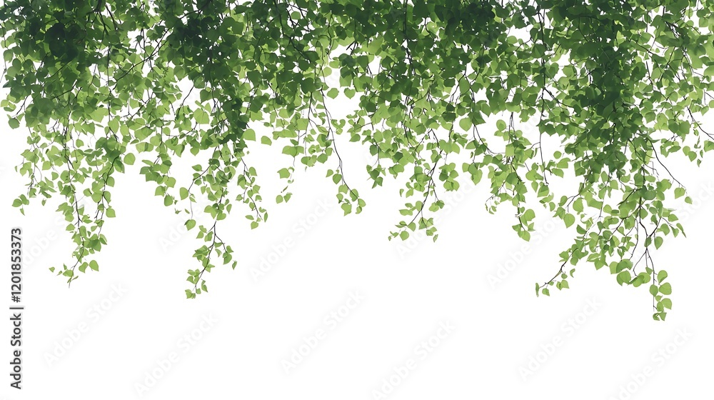 Lush Green Leaves Border Hanging Branches Nature Image Lush Green Leaves Border Hanging Branches Nature Image