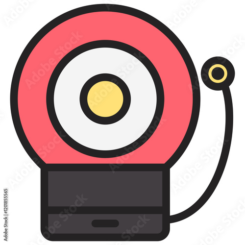 School Bell Flat Outline Icon
