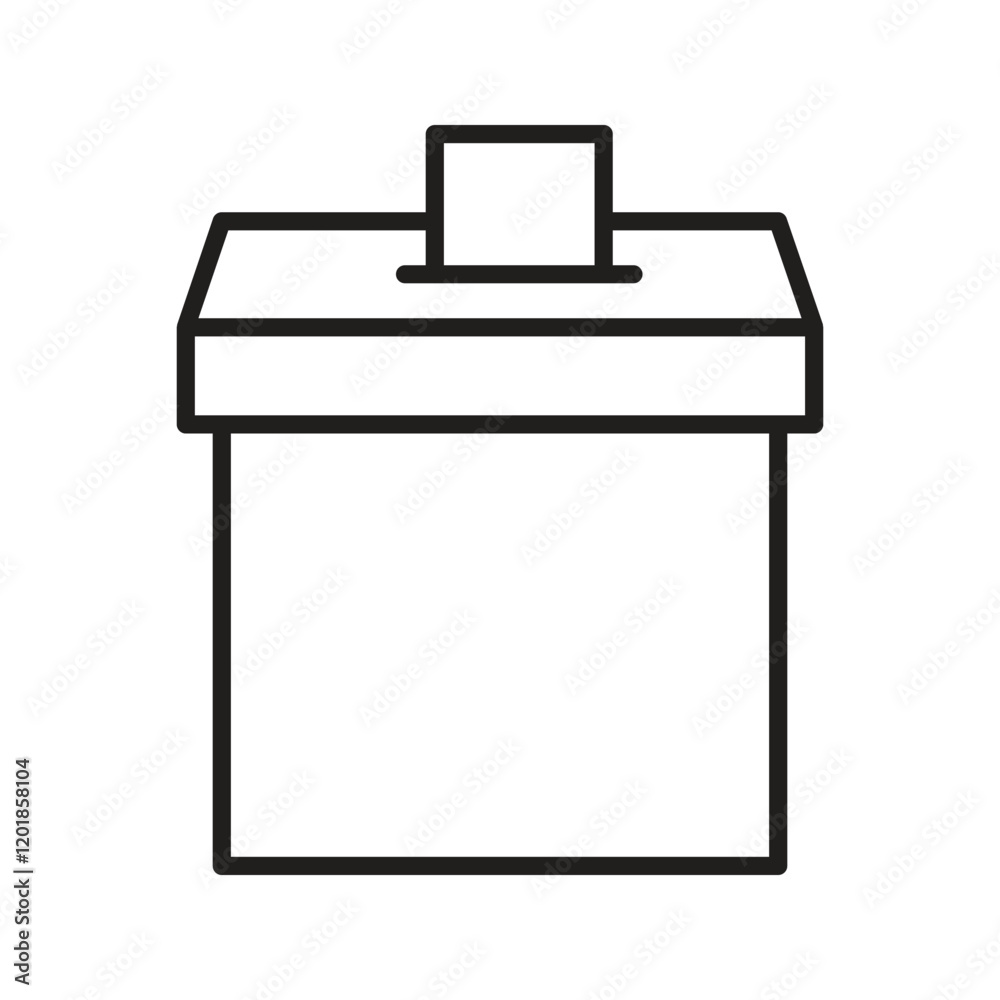 Hand voting ballot box icon, Election Vote concept, Vector illustration on white background. color editable Hand voting ballot box icon, Election Vote concept, Vector illustration on white background. color editable