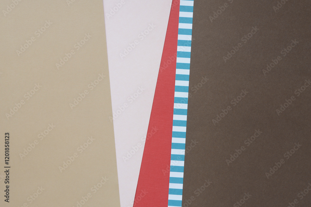 Fototapeta premium blank paper arranged diagonally with blue and white stripe