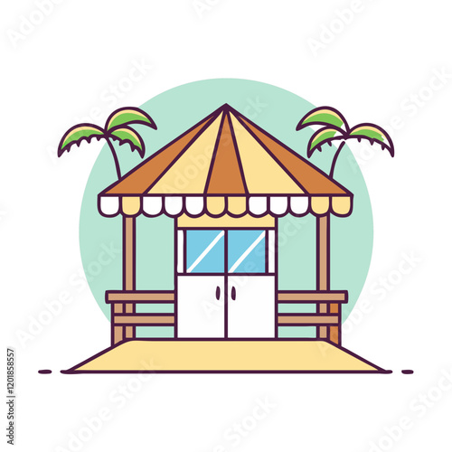 beach cabana icon, beach cabana vector illustration-simple illustration of beach cabana, perfect for beach cabana logos and icons