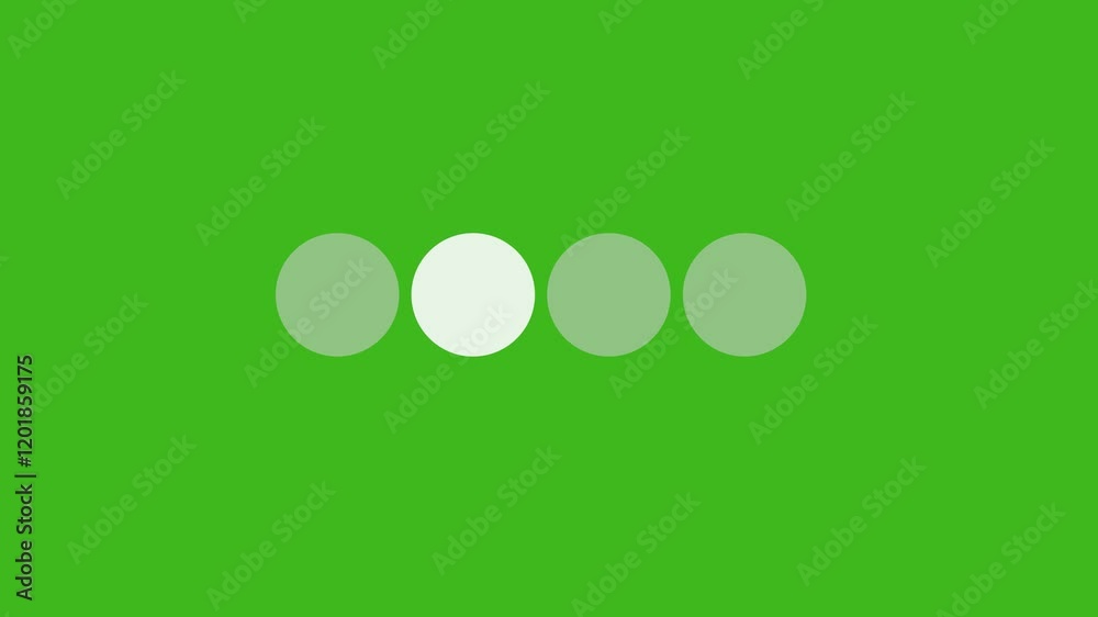 Animated 4 dots blinking loader on green screen. 4K video footage with green screen. Animated 4 dots blinking loader on green screen. 4K video footage with green screen.