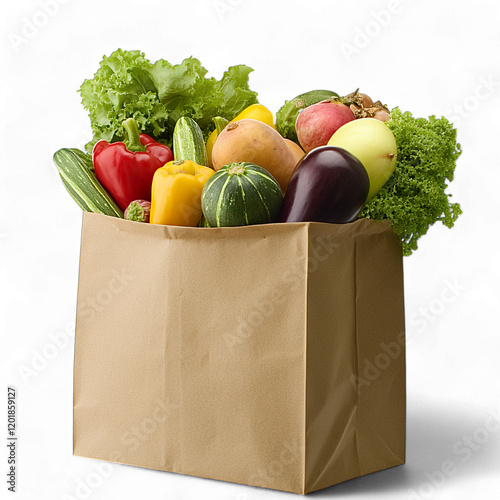 bag with groceries isolated on transparent background png