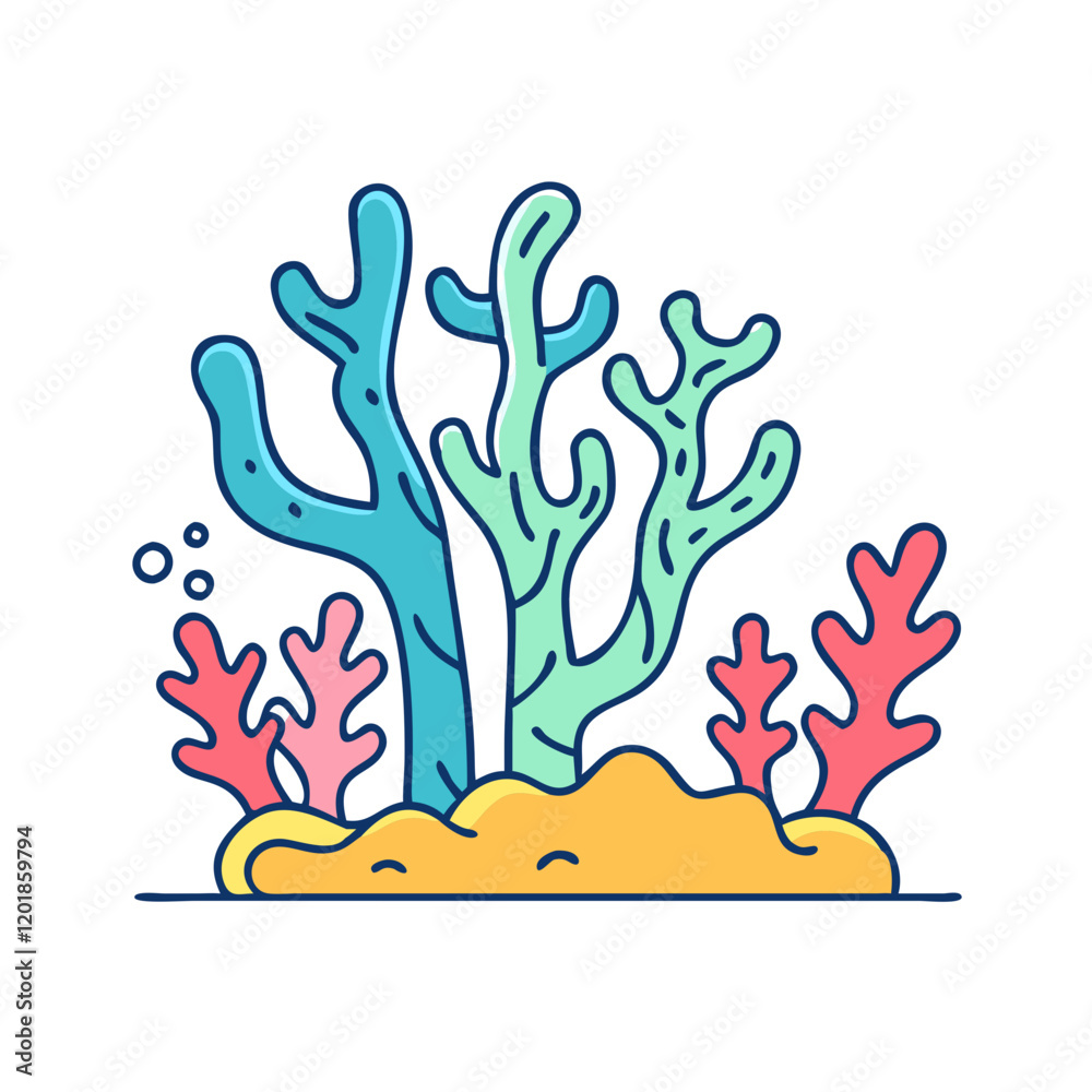 Obraz premium coral reef icon, coral reef vector illustration-simple illustration of coral reef, perfect for coral reef logos and icons