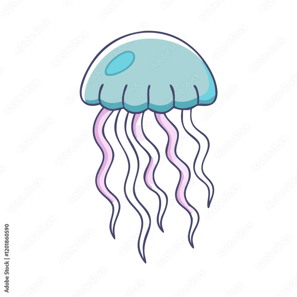 Fototapeta premium jellyfish icon, jellyfish vector illustration-simple illustration of jellyfish, perfect for jellyfish logos and icons
