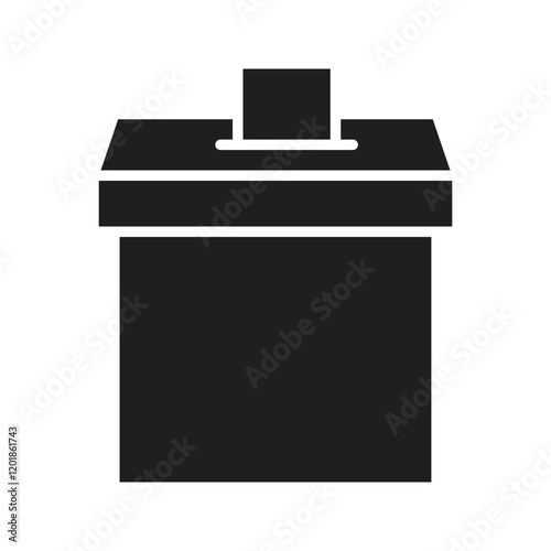 Hand voting ballot box icon, Election Vote concept, Vector illustration on white background. color editable