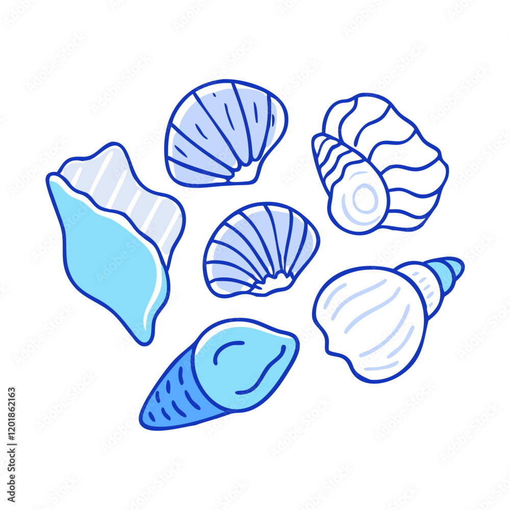Fototapeta premium seashell collection icon, seashell collection vector illustration-simple illustration of seashell collection, perfect for seashell collection logos and icons