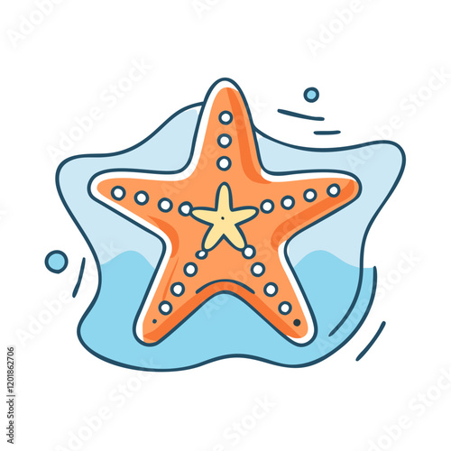 starfish in tide pool icon, starfish in tide pool vector illustration-simple illustration of starfish in tide pool, perfect for starfish in tide pool logos and icons