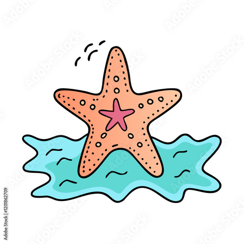 starfish in tide pool icon, starfish in tide pool vector illustration-simple illustration of starfish in tide pool, perfect for starfish in tide pool logos and icons