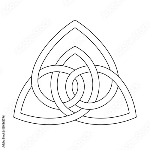 Celtic interlaced pattern isolated vector. Nordic symbol. Celtic knot vector illustration. Vintage element. The Druid's knot. Celtic triquetra.