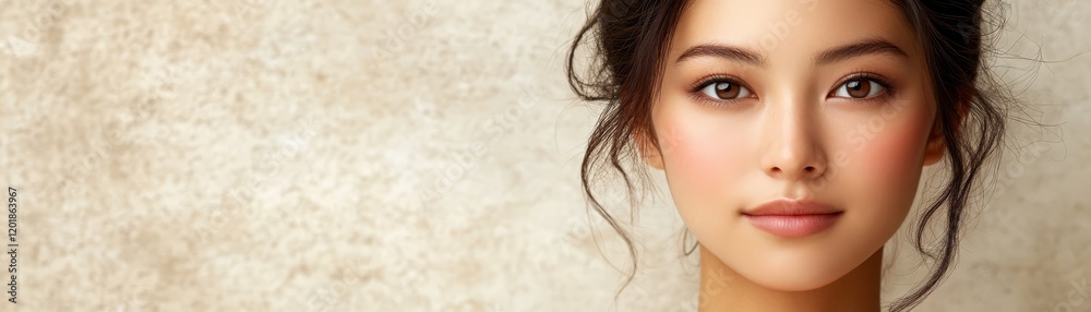 Woman with long flowing black hair captivating portrait of beauty style and elegance Woman with long flowing black hair captivating portrait of beauty style and elegance