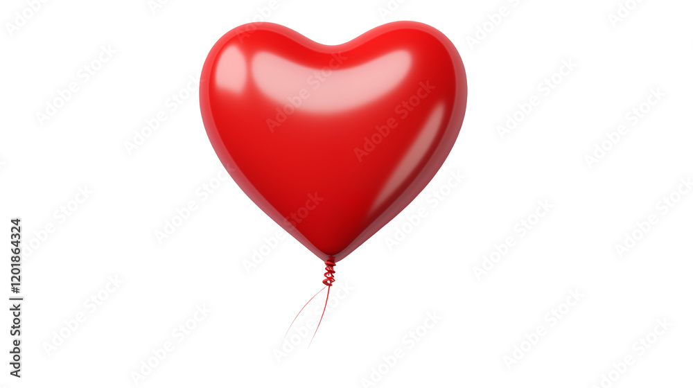Red Heart Shaped Balloon for Valentines Day on a transparent background Red Heart Shaped Balloon for Valentines Day on a transparent background