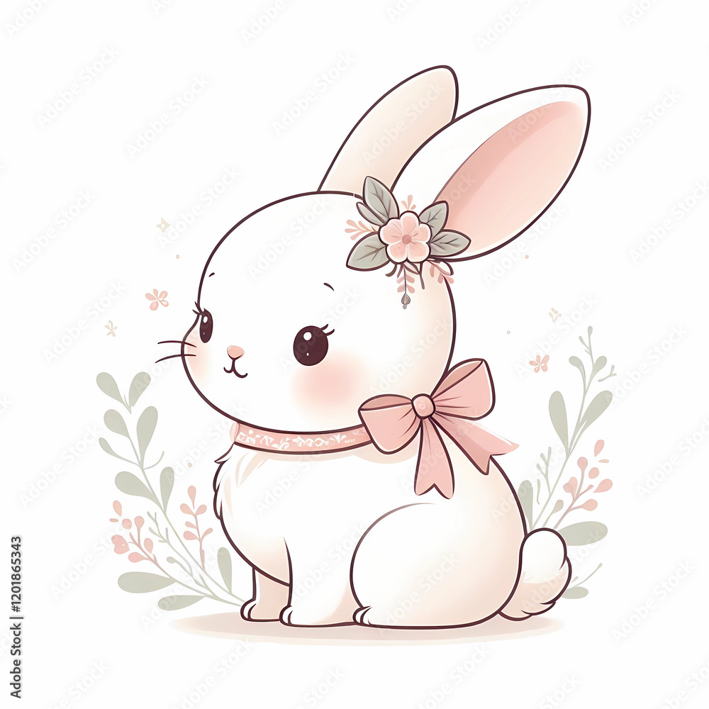 Easter bunny egg image on white background Easter bunny egg image on white background