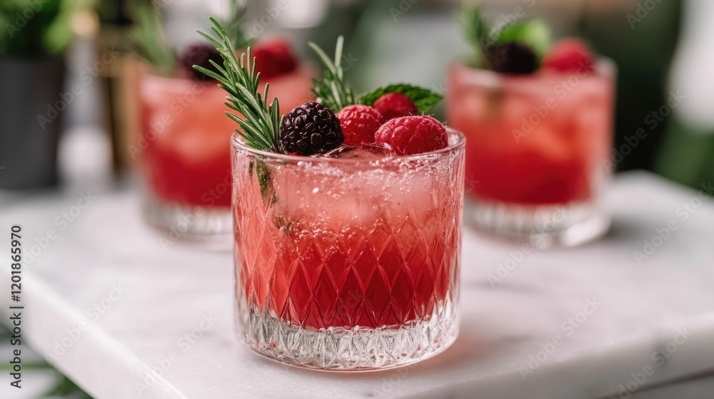 custom made wallpaper toronto digitalSparkling Fruit Mocktails in Crystal Clear Glasses with Herbal Touches for Refreshing Luxury Non Alcoholic Gourmet Beverage Ideal for Cocktail Parties Events and