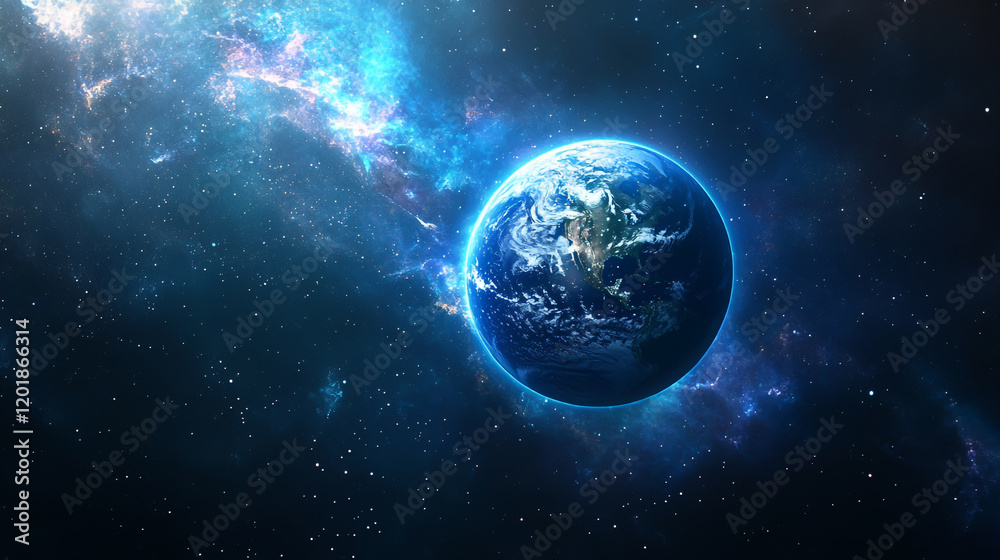 Obraz premium Concept of World Creation and Divine Creation Process, Inspirational Banner with Copy Space