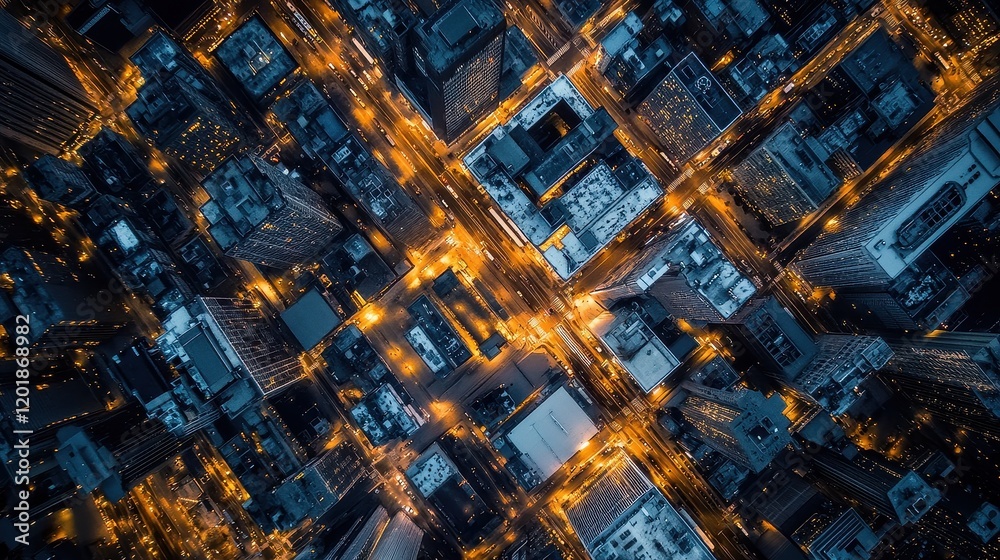 Nighttime aerial view of a brightly lit freight terminal, highlighting the scale of global cargo operations Nighttime aerial view of a brightly lit freight terminal, highlighting the scale of global cargo operations