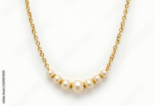 Wallpaper Mural Editorial Gold Necklace Photo Top View White Background Isolated Margins Elegant Minimalist Jewelry Product Style Simple
 Torontodigital.ca