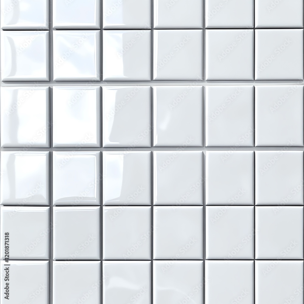 Glossy white square ceramic mosaic tiles. Perfect for bathroom, kitchen backsplash, or wall decor. Glossy white square ceramic mosaic tiles. Perfect for bathroom, kitchen backsplash, or wall decor.