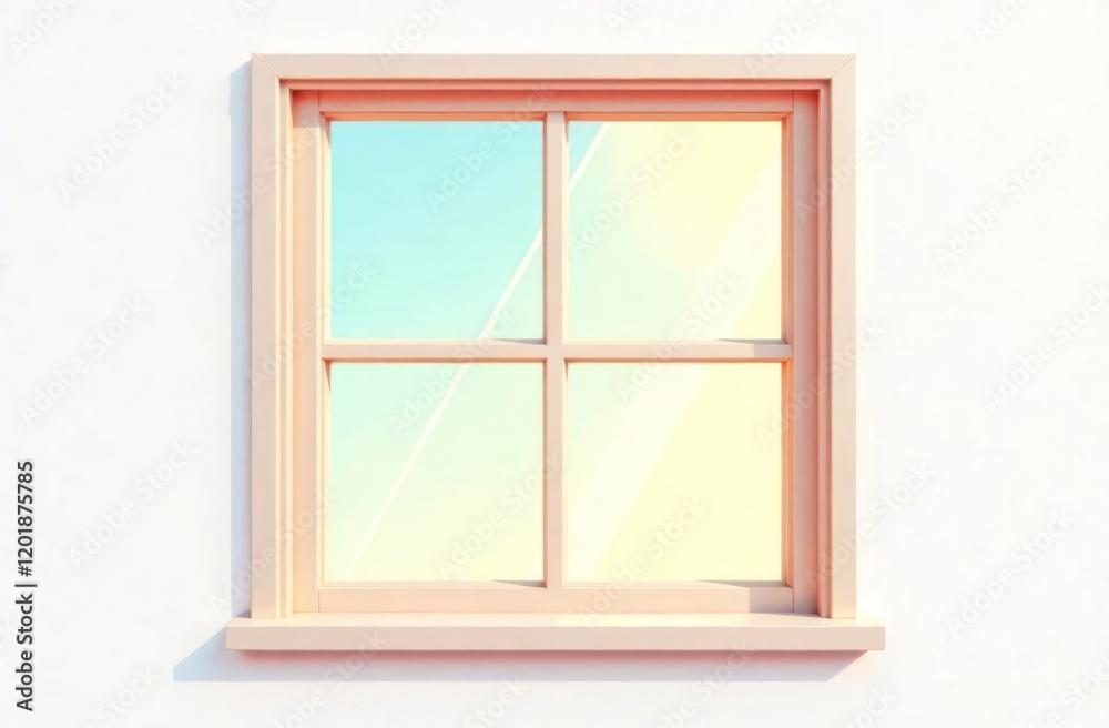 Plastic window with sunlight isolated on white background Plastic window with sunlight isolated on white background