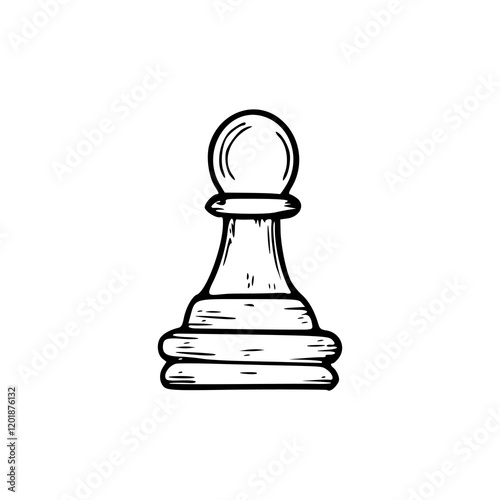 a line art drawing of a chess pawn