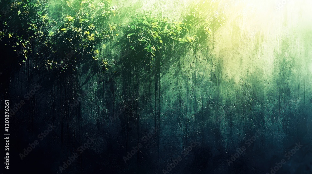 Fototapeta premium Sunlit Forest with Hazy Atmosphere and Dreamlike Ambiance