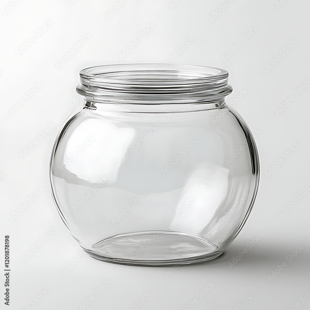 Empty Clear Glass Jar - Modern Kitchen Storage Empty Clear Glass Jar - Modern Kitchen Storage