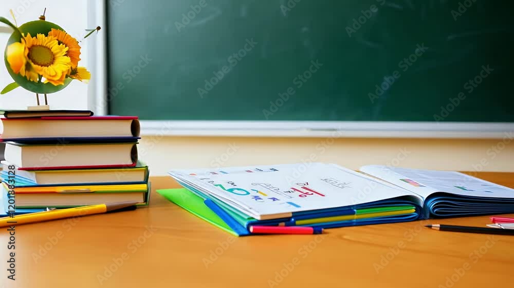 school background a books school education world school ball primary back table focus blackboard colored out pencils pencils back to school classroom elementary school background learning class
