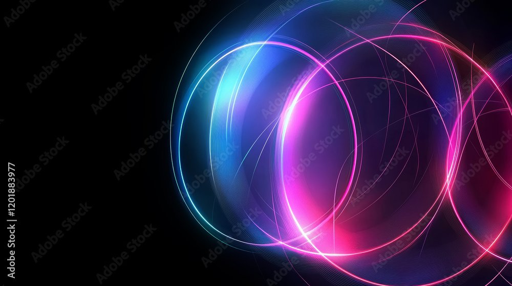 Abstract data network technology background with glowing neon lines and copy space. Abstract data network technology background with glowing neon lines and copy space.