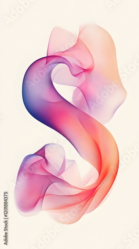 71. Minimalist abstract lines forming the letter S, with delicate gradients