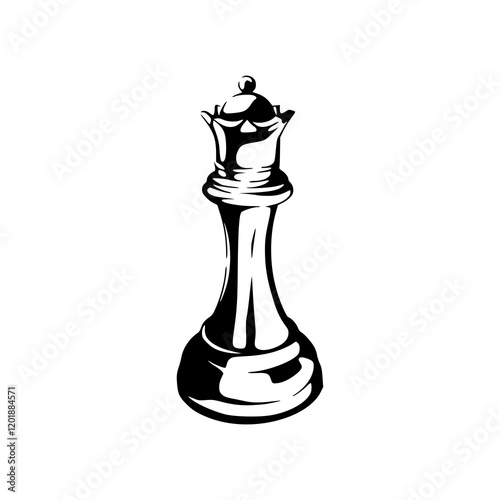 a drawing silhouette of a chess pieces illustration